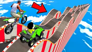 SHINCHAN AND FRANKLIN TRIED THE IMPOSSIBLE WEIRD HILL ROADS MEGA RAMP JUMP PARKOUR CHALLENGE GTA 5