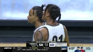 RaeQuan Battle Game Winning Alley-Oop Dunk for Montana State to make Big Sky Championship 030723