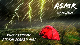 Surviving Extreme Heavy Rain & Thunderstorm, ASMR Rain on Tent Sounds, Solo Camping the Arctic