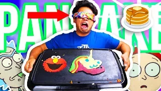 BLINDFOLDED PANCAKE ART CHALLENGE!