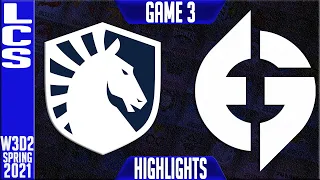 TL vs EG Highlights Game 3 | LCS Spring 2021 Semifinals Lock In W3D2 | Team Liquid vs Eviul Geniuses