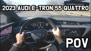 2023 AUDI E-TRON 55 Quattro Sportsback POV driving: Affordable electric family SUV