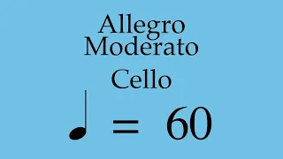 Suzuki Cello Book 3 | Allegro Moderato | Piano Accompaniment | 60 BPM