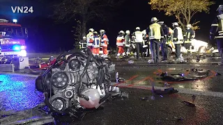 03.11.2021 - VN24 - Serious head-on accident in Germany - engine torn from vehicle