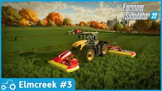 Elmcreek #3 FS22 Timelapse Silage Baling Contract, Sowing wheat, Building A Greenhouse & Chicken Pen