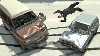 No Seatbelt Car Crashes #5 - GTA 4 (Slow-Motion Mod)