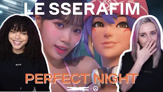 COUPLE REACTS TO LE SSERAFIM (르세라핌) 'Perfect Night' OFFICIAL M/V with OVERWATCH 2