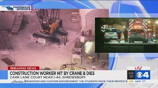 Construction worker dies after being hit by crane in Shrewsbury