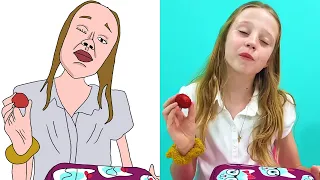 Nastya and Friends in the school yellow bus Drawing Meme | Like Nastya (Funny Drawing)