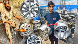 How to Repair Crack Broken Alloy Wheel Rim Repair | Amazing Technique Of Repairing Broken Alloy Rim