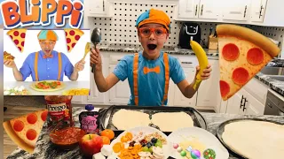 FUNNY FUN PIZZA MAKING WITH BLIPPI!🍕SO MUCH FUN!