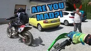 Enduro - Angry Dirt Biker Attacks Angry Man!