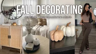 DECORATE FOR FALL WITH ME 🍂 fall decor haul (at-home, amazon, target) + warm, neutral autumn decor