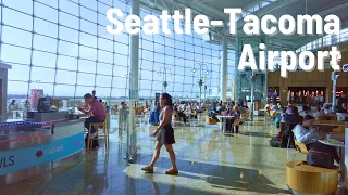 SEATTLE Tacoma Airport Terminals and Train 🇺🇸 Walking Tour 2023