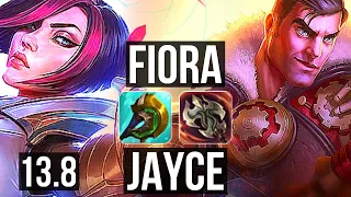 FIORA vs JAYCE (TOP) | 10/1/4, 8 solo kills, Legendary, 600+ games | KR Grandmaster | 13.8