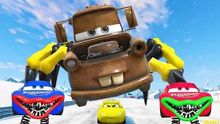 Live Epic Escape From Lightning McQueen Eater Monsters | McQueen VS Lightning McQueen | BeamNGDrive3