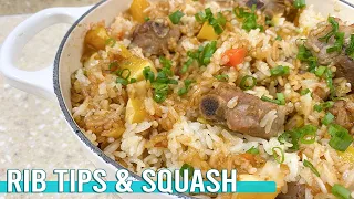 One Pot Rice Dinner | Rib Tips & Delicata Squash