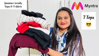 Myntra Tops under 599 | Summer tops, T-shirt try-on haul | trendy cute huge collection