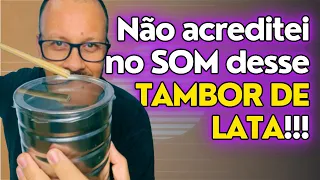 Como Fazer um Tambor de Lata de Leite com Pele de Garrafa PET | DIY Instrumentos Musicais