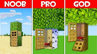 Minecraft Battle: TREE HOUSE BUILD CHALLENGE - NOOB vs PRO vs HACKER vs GOD in Minecraft!