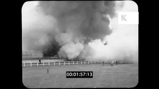 1932 USA, Steam Train Crash, Roosevelt Hoover Train Collision, Iowa State Fair, 35mm