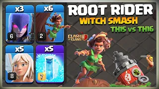 Th15 Attack Strategy With New Root Rider | Th15 vs Th16 | Best Th15 Attack Strategy Clash of Clans