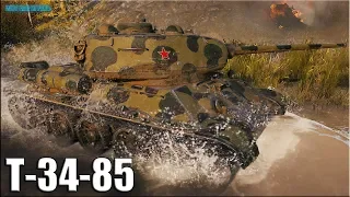 Твинк ТАЩИТ бой ✅ World of Tanks Т-34-85 лучший бой