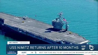 USS Nimitz returns to San Diego after 10 months of deployment