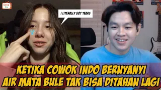 Ketika Cowok Indo Sudah Bernyanyi, Air Mata Bule Tak Bisa Ditahan Lagi | Singing Reactions OmeTV