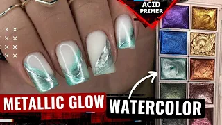 Spring manicure 2022!🔥 WATERCOLOR textures on nails😍 Nail art AQUARELLE!💅  Acid primer