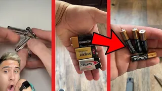 You won’t Believe What’s Inside A 9V Battery!! #Shorts