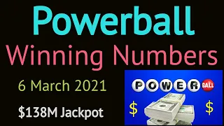 Today Powerball Winning Numbers Saturday 6 March 2021. Powerball Drawing Results Tonight 3/06/2021