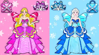 Pink And Blue Butterfly Dresses Queen Contest | कागज की गुड़िया ड्रेस अप | Woa Dolls Hindi