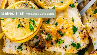 Baked Fish with Lemon Garlic Butter