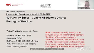 NYC LPC Public Hearing/Meeting 4/16/2024 Part 2