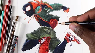 Spider Man - Into The Spider Verse ! How To Draw Miles Morales Step by Step -Part 1