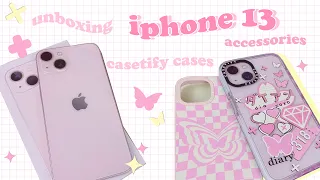 aesthetic pink iphone 13 unboxing | accessories | casetify custom cases