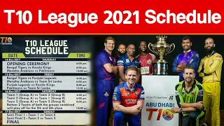 T10 League 2021 Schedule || t10 league 2021 schedule , date & Time Table || t10 league.