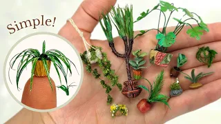 11-in-1! EASY dollhouse miniature PLANTS for dollhouse or diorama