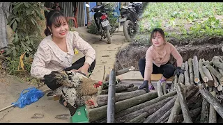 Chop firewood, sell chickens to earn money for Tet