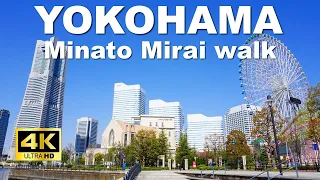 【4K🇯🇵】Walking around beautiful Minato Mirai in the early morning