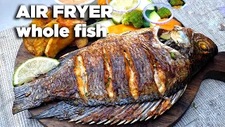 CRISPY air fryer whole fish only 3 ingredients | The cooking nurse
