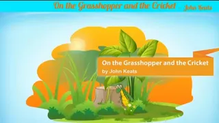 On the Grasshopper and the Cricket By John Keats - English Honeydew Class 8
