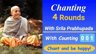 Srila Prabhupada Chanting Hare Krishna Mahamantra 4 rounds