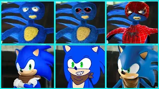 Sonic The Hedgehog Movie SANIC vs Sonic Boom Uh Meow All Designs Compilation