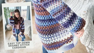 Top-Down Granny Stitch Cardigan Crochet pattern