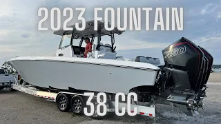 ALL NEW 2023 Fountain 38 CC powered by Quad Mercury 450R | Updated Live Well, Console, and Hardtop