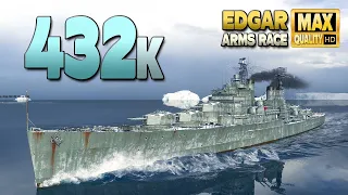 Cruiser Edgar: 432k damage with heartbreak ending - World of Warships