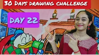 Day 22 of 30 days drawing challenge -Quack-tastic Creations: Drawing Our Favorite Cartoon Character🦆