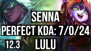 SENNA & Vayne vs LULU & Aphelios (SUP) | 7/0/24, Rank 1 Senna, Godlike | EUW Challenger | 12.3